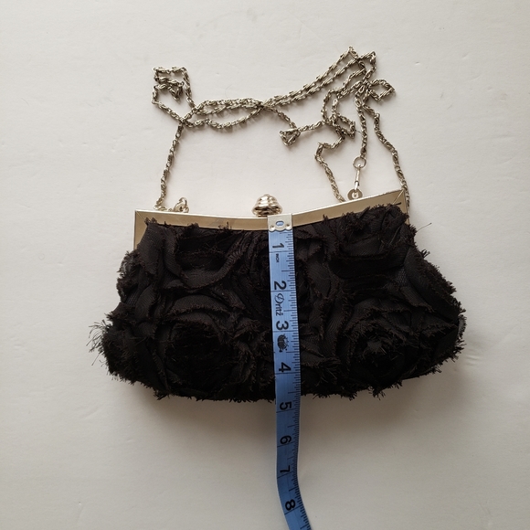 SALE JNB Black Metal Clutch Evening Purse - Picture 4 of 8
